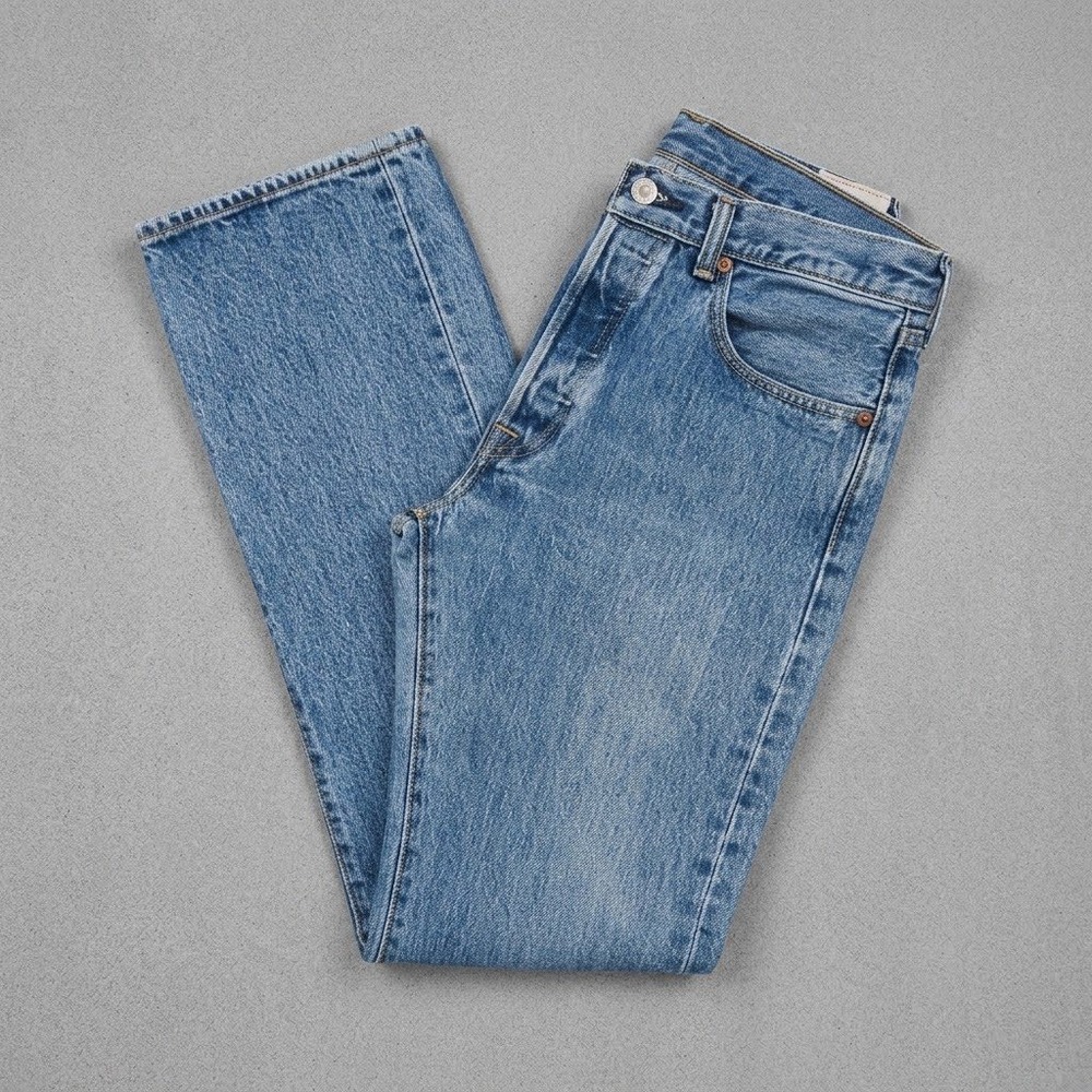 Levi's Button Fly Straight Leg Jeans Blue Stonewash Denim Men's 31x34
